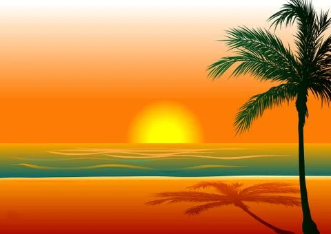 Beach Background  Stock Illustration