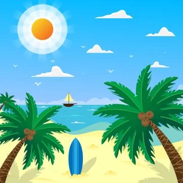 Beach background Stock Illustration