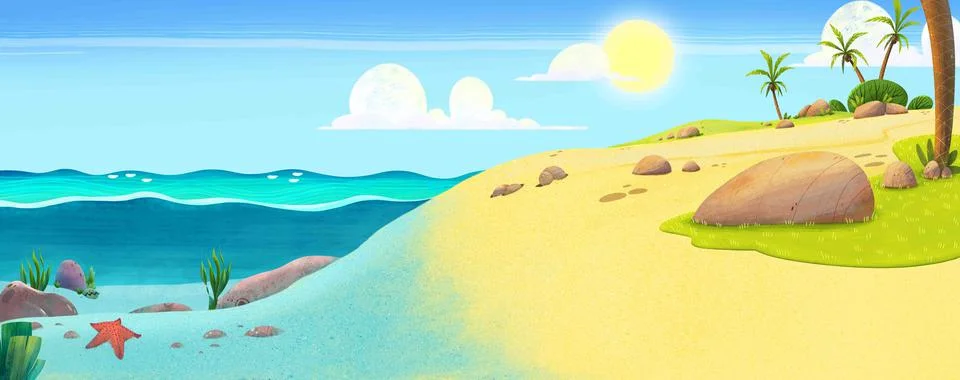 Beach Background Stock Illustration