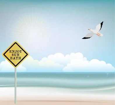 Beach background or illustration Stock Illustration