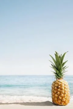 Beach background with pineapple copyspace Resolution and high quality beautiful Foto stock
