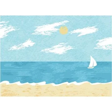 Beach background summer sea or ocean vector Иллюстрация