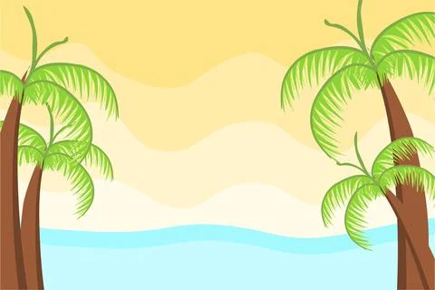 Beach Background Vector Stock Illustration
