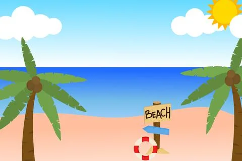 Beach Background Vector Stock Illustration