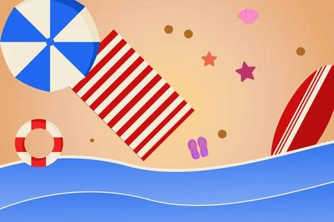 Beach Background Vector Stock Illustration