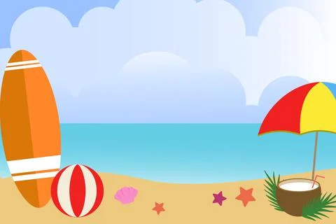 Beach Background Vector Illustrazione stock