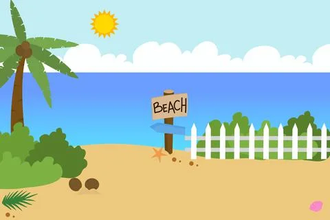 Beach Background Vector Illustrazione stock