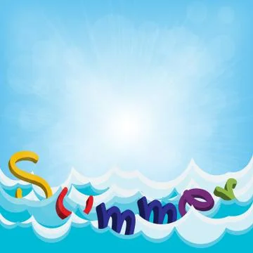 Beach background - vector summer design with abstract water Stock Illustration