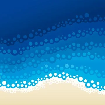 Beach background with waves and sand. Upper view. Stock Illustration