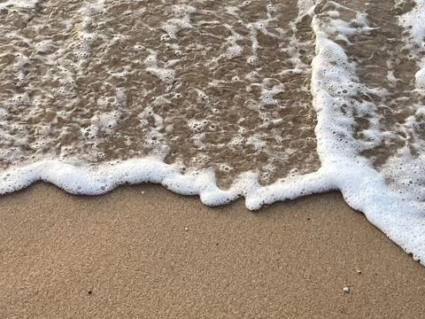 Beach background with white foam waves (2) Stock Photos