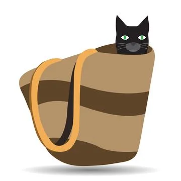Beach bag cat Stock Illustration