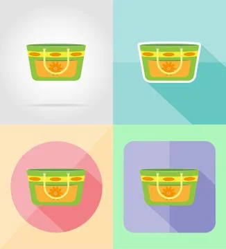 Beach bag flat icons vector illustration Stock Illustration