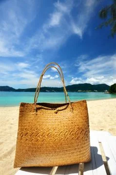 Beach bag Stock Photos