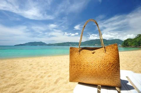 Beach bag Stock Photos