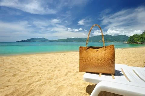 Beach bag Stock Photos