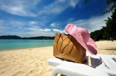 Beach bag Stock Photos