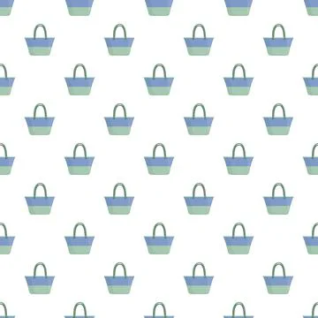Beach bag seamless pattern for summer vacation Stock Illustration