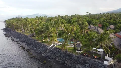 Beach in Bali Drone View Stock Footage 296860309