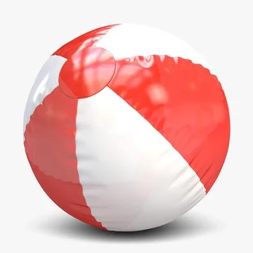 Beach Ball 1 Red 3D Model