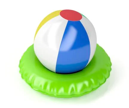 Beach ball and swim ring Illustrazione stock