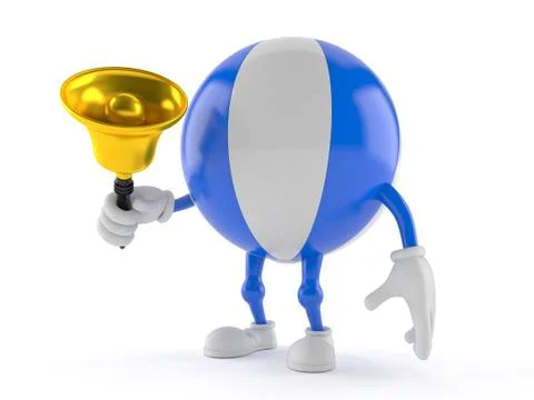 Beach ball character ringing a handbell Stock Illustration