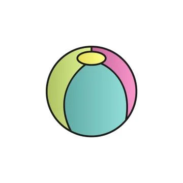 Beach ball color gradient vector icon Stock Illustration
