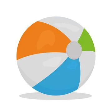 Beach ball, color isolated vector illustration Stock Illustration