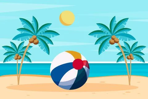 Beach Ball Concept Illustration 스톡 일러스트