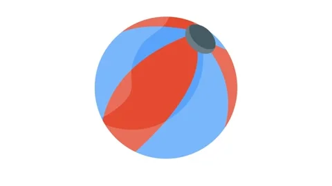 A beach ball featuring a vibrant blue and orange design, perfect for summer.. 스톡 동영상 332461628