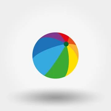 Beach ball. Flat icon Stock Illustration
