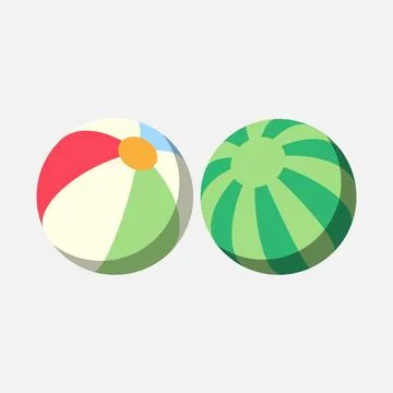 Beach Ball Flat Illustration. Clean Icon Design Element on Isolated White B.. Stock Illustration