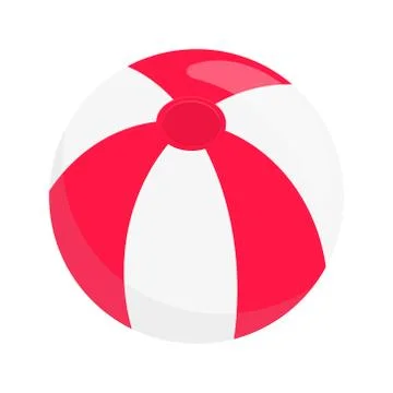 Beach ball flat style design vector illustration icon sign Stock Illustration