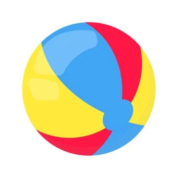 Beach ball flat style design vector illustration icon sign Stock Illustration
