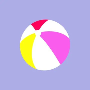 Beach ball flat style design  red yellow purple vector illustration イラスト素材