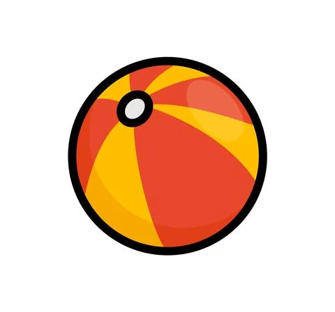 Beach ball flat vector icon. Summer beach ball isolated toy water ball Stock Illustration