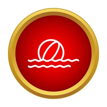 Beach ball floating on water icon design Illustrazione stock