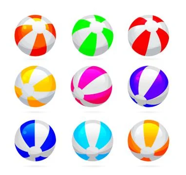 Beach ball with glossy reflections Stock Illustration