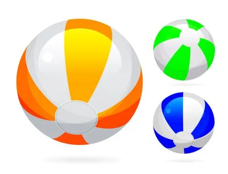 Beach ball with glossy reflections Stock Illustration