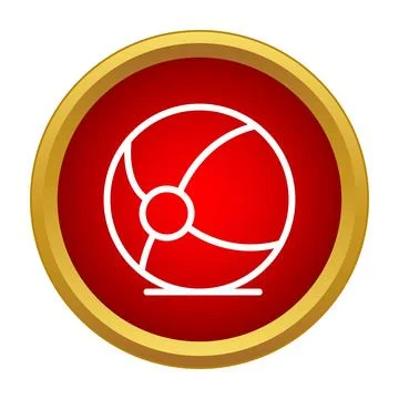 Beach ball icon representing summer fun and play Stock Illustration