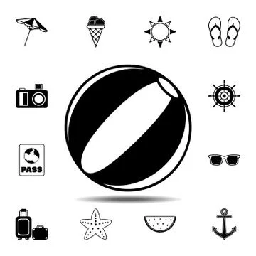 Beach ball icon. Simple glyph vector element of Summer icons set for UI and U Stock Illustration