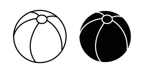 Beach ball icon. Style is flat and line symbol Illustrazione stock