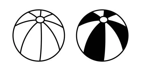 Beach ball icon symbol. Flat Vector illustration 库存插图