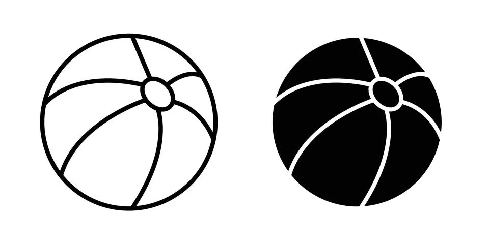 Beach ball icon vector design illustrations 스톡 일러스트