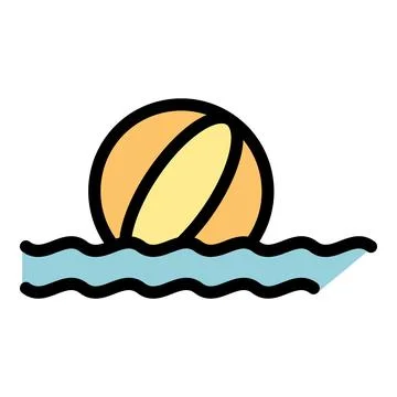 Beach ball icon vector flat 스톡 일러스트