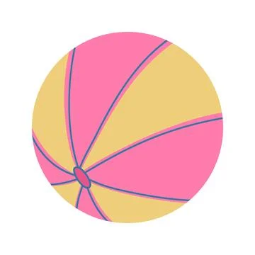 Beach ball. Inflatable play equipment. Summer holiday element design. Stock Illustration