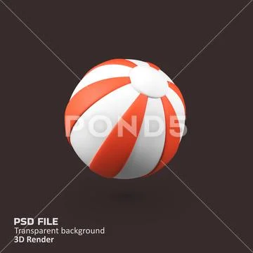 Beach ball isolated 3d render icon illustration Modello PSD