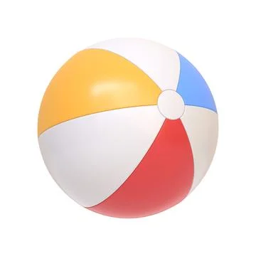 Beach ball isolated on white background. 3D icon, sign and symbol Stock Illustration