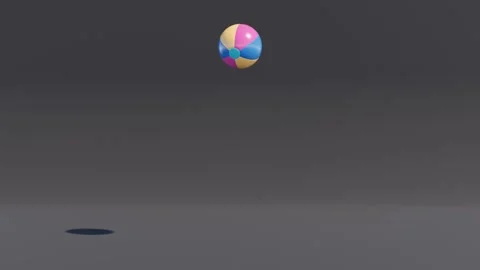 Beach Ball jumping on a black background. Sports background, Geometric design Stock Footage 280106392