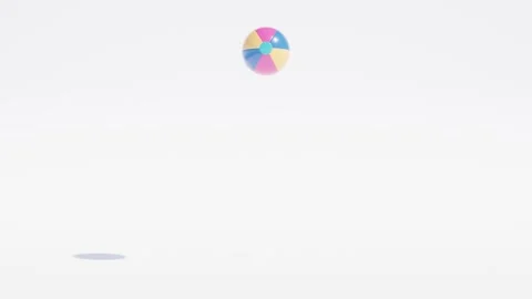Beach Ball jumping on a white background. Abstract 3d realistic render Stock Footage 278026628
