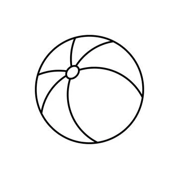 Beach ball linear icon on white background Stock Illustration